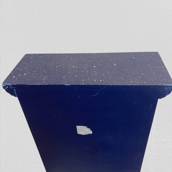 TABLETOP CHRISTMAS CABINET -- Painted, 3 Shelves, Hinged, Sparkle Paint, Wood - Picture 11 of 14